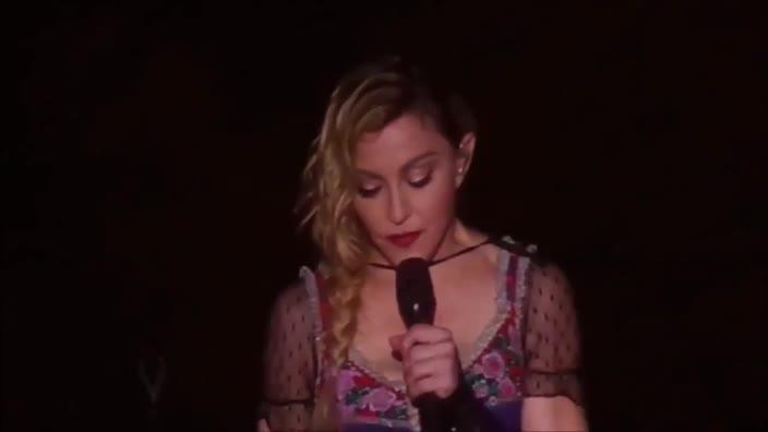 Madonna opens up with heartfelt speech at show in Stockholm