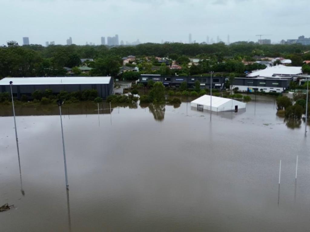 Gold Coast's training ground is under water.