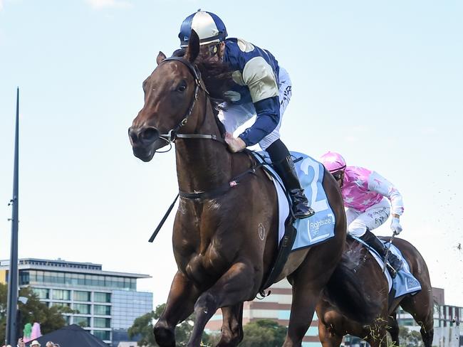 Bold Bastille ridden by Mark Zahra wins the Rightsize 365 Redoute's Choice Stakes at Caulfield Racecourse on March 16, 2024 in Caulfield, Australia. (Photo by Reg Ryan/Racing Photos via Getty Images)