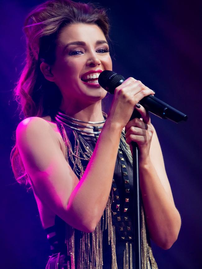 Dannii Minogue performing at Rod Laver Arena in Melbourne in 2016. Picture: AAP Image/Gasbag PR