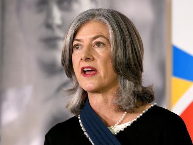 ADELAIDE, AUSTRALIA - NewsWire Photos October 13, 2022: Professor Nicola Spurrier speaking at a press conference in regards to the COVID changes in the SA Health Media Room in Hindmarsh Square. Picture: NCA NewsWire / Naomi Jellicoe