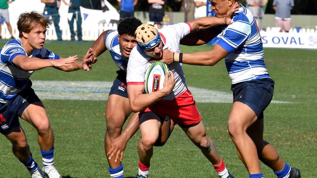 Ipswich Grammar School player Cyron Tull GPS First XV match between home side Nudgee and Ipswich Grammar School. Saturday September 11, 2021. Picture, John Gass