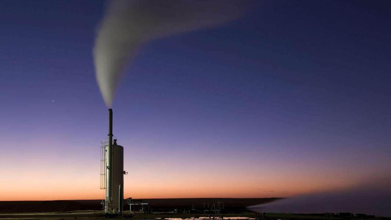 Steam flowing at the Habanero geothermal project in the Cooper Basin.