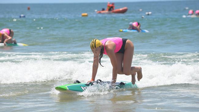 Action from the Queensland Youth Surf Life Saving Championships on February 17.