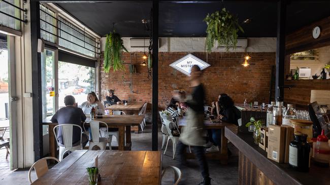 The dining room inside at My Mistress cafe in Clayfield. Picture: David Kelly