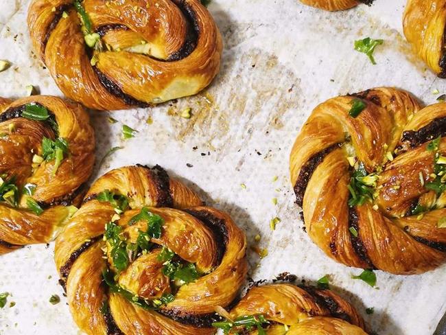Rocket, parmesan and pistachio pesto pretzels. Picture: Facebook