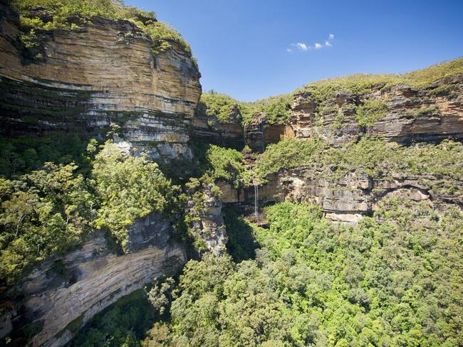 The aeons-old splendour of Wentworth Falls seen from the air. Picture: Hamilton Lund Destination NSW