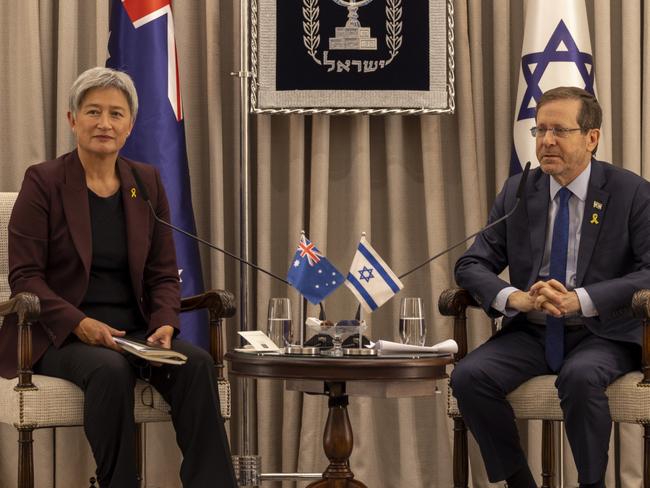 Penny Wong meeting with the President of Israel Isaac Herzog in Jerusalem earlier this month. Picture: DFAT