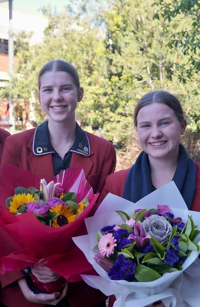 Mary MacKillop College captains Jorja Drew and Bailey Every. Photo – contributed.