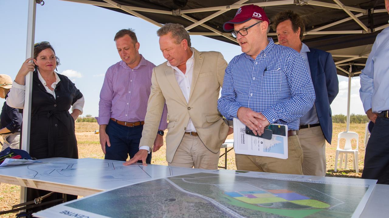 Annastacia Palaszczuk Premier, with Dr Andrew Forrest, announcing the biggest hydrogen electrolyser plant to be built in Gladstone - Photo William Debois