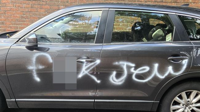 , Anti-semitic graffiti sprayed on See Lane in Kingsford this week. Picture: Supplied.,