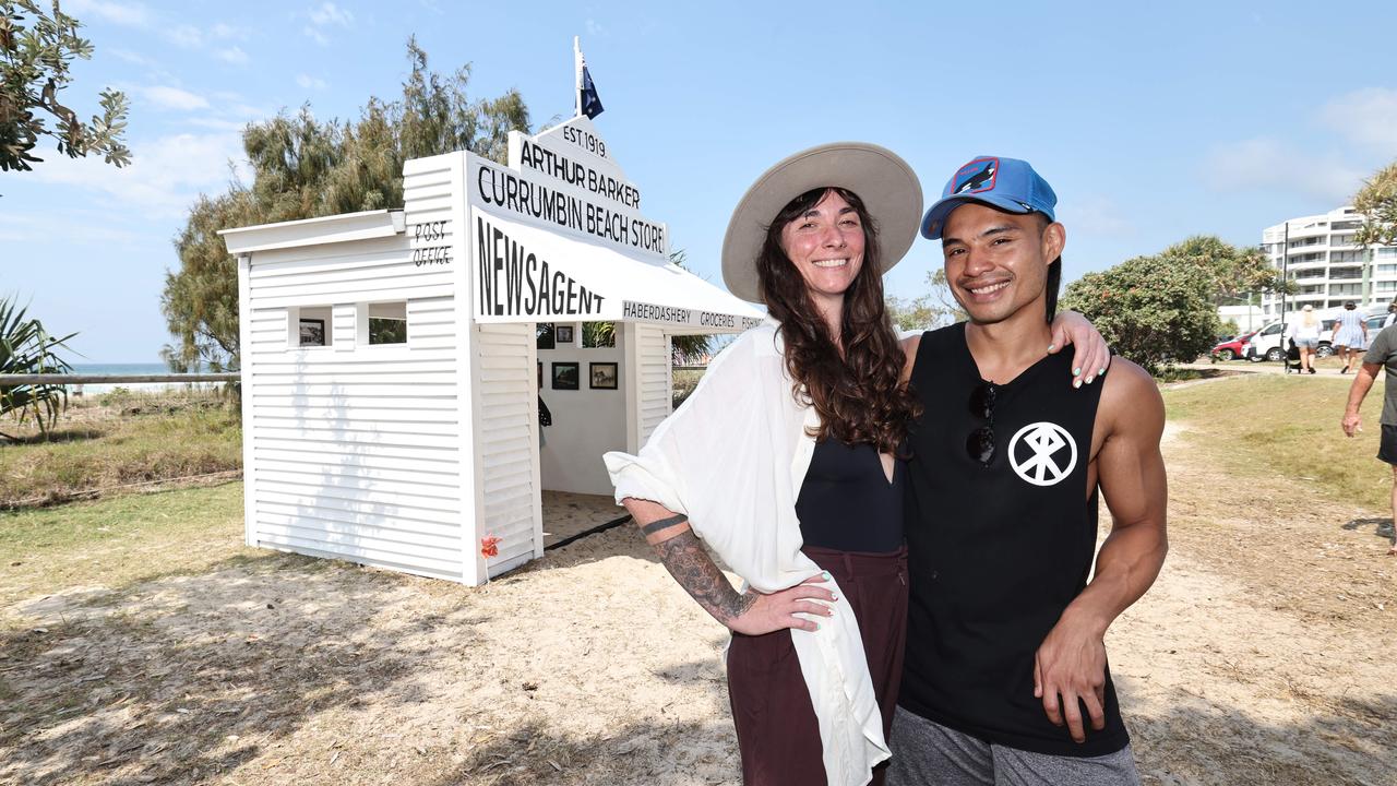 Swell Festival at Currumbin. Erin Skill and Alastair Noel from Palm Beach , in front of Barkers Beach Store by Richard Scott.