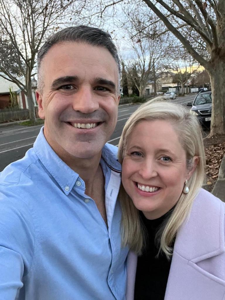 Peter Malinauskas and wife Annabel. Picture: @pmalinauskasmp