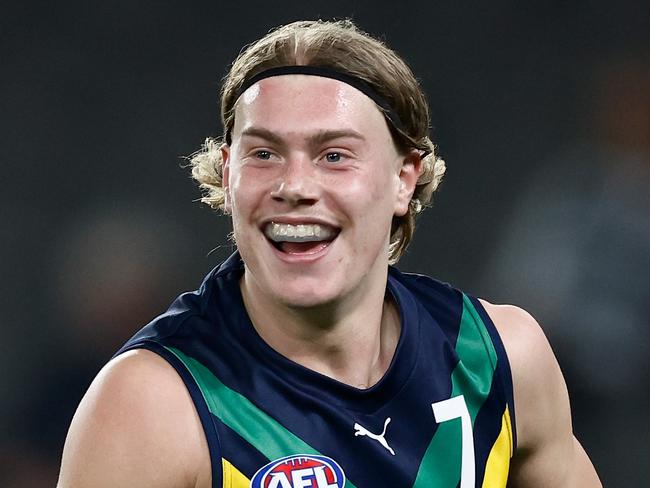 MELBOURNE, AUSTRALIA - MAY 13: Harley Reid of the AFL Academy in action during the match between the AFL Academy Boys and Carlton VFL at Marvel Stadium on May 13, 2023 in Melbourne, Australia. (Photo by Michael Willson/AFL Photos via Getty Images)