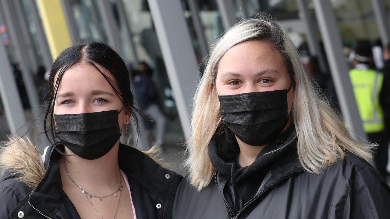 Kirralea Boyce 18 and Tabitha Hicks 19 were turned away after waiting for almost five hours. Picture: NCA NewsWire / David Crosling