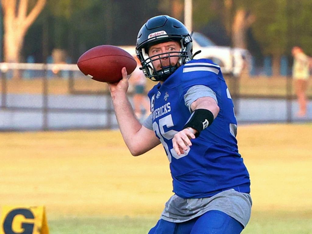 The Mavericks in action against Cairns. Picture: Mackay Gridiron Facebook/Steve McBride.