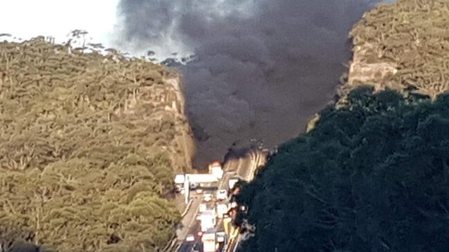 The smoke from the accident could be seen for kilometres. Picture: NSW Rural Fire Service