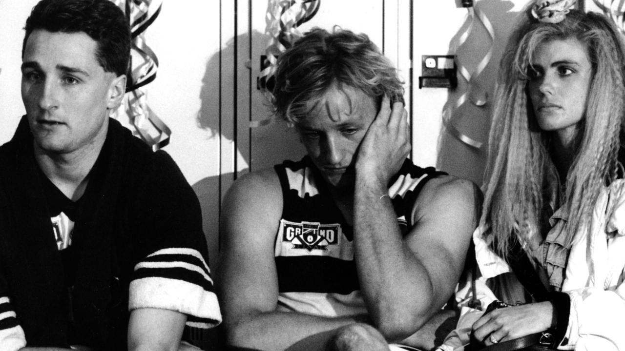 John Barnes in the Geelong rooms after losing the 1992 grand final.