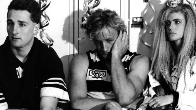 John Barnes in the Geelong rooms after losing the 1992 grand final.