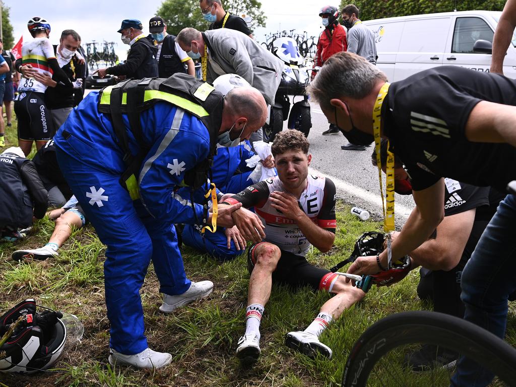 There was absolute carnage in stage one. (Photo by Anne-C - Pool/Getty Images).