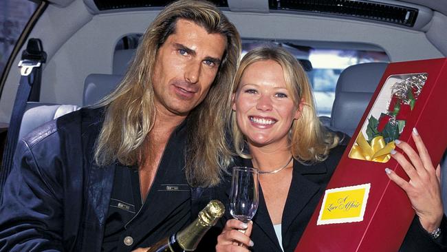 “Fabio in Sydney with Aussie TV star Jo Beth Taylor in 1997. (Picture: Getty Images)