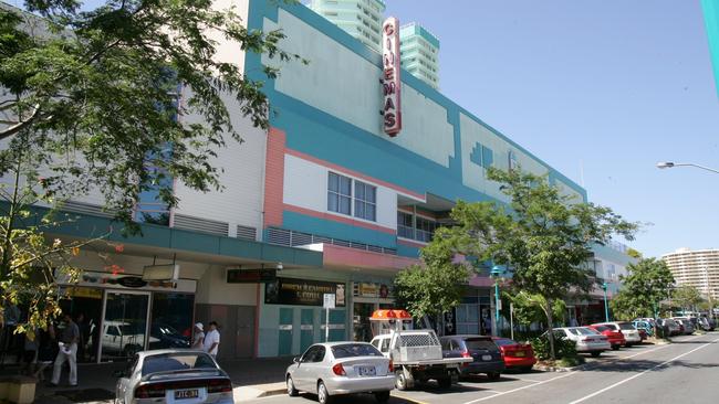 Exterior shot of Coolangatta Showcase, with the cinemas sign up top. Griffith Street, Coolangatta. PIC: David Clark