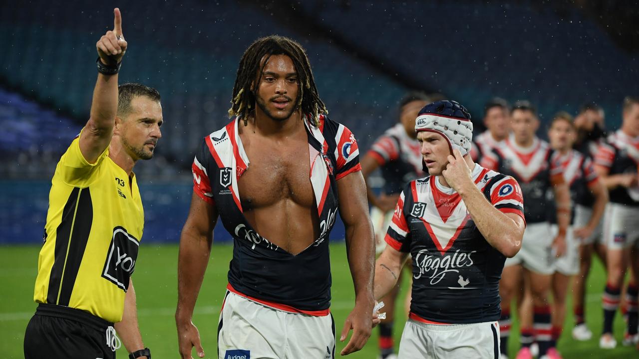 The Roosters have the talent to go all the way this season, but they must fix up their discipline to ensure they don’t lose players heading into the finals. Picture: Grant Trouville