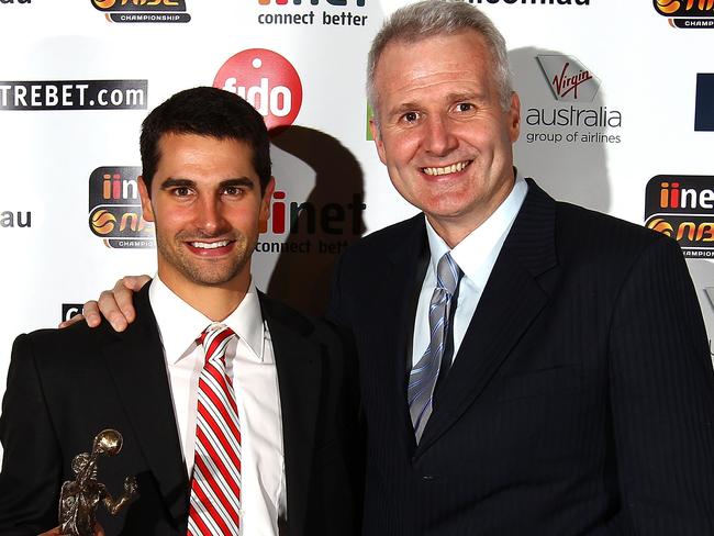 Reigning MVP Kevin Lisch with his new coach Andrew Gaze