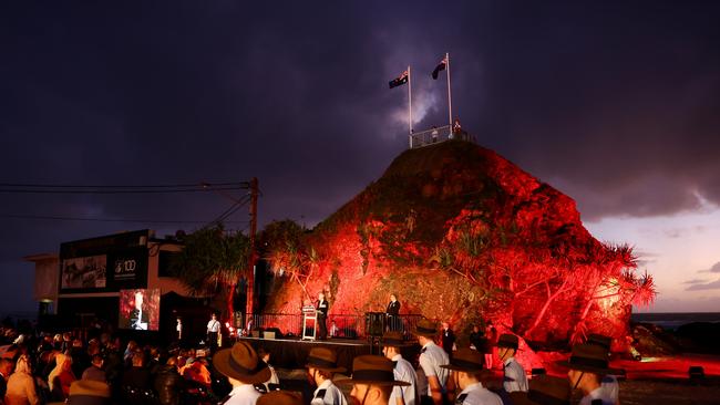 General view of the ANZAC Dawn Service on April 25, 2023 in Currumbin, Australia. Photo by Chris Hyde/Getty Images