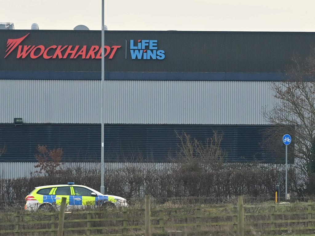 An AstraZeneca vaccine plant in north Wales was evacuated after a suspicious package was reported. Picture: Paul Ellis / AFP