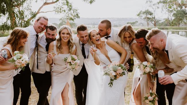 The couple have wanted to marry since they met but waited eight years. Picture: Eliza Tate and Lachy Henry