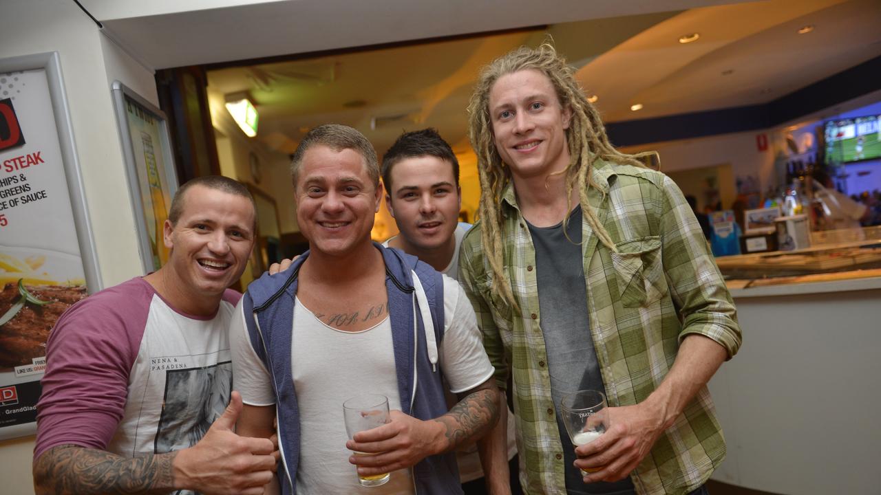 Brett Lodding, Justin Chase, Nathan Street, Chris McCosker at the Grand Hotel, Gladstone. Photo Luka Kauzlaric / The Observer