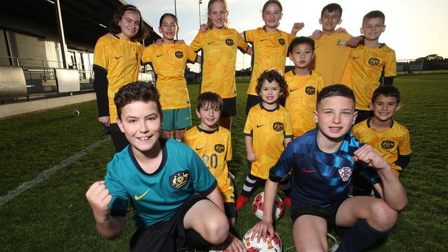 Geelong Soccer Club juniors. Picture: Alan Barber