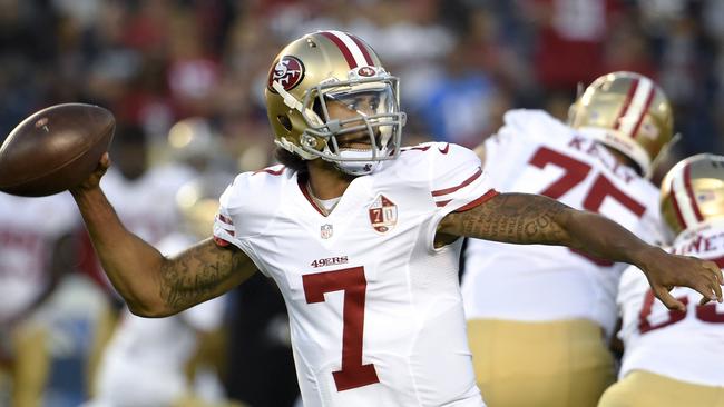 San Francisco 49ers quarterback Colin Kaepernick in NFL preseason.