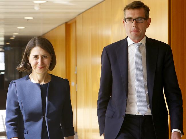 Premier Gladys Berejiklian and Treasurer Dominic Perrottet who says he will lift the foreign investor stamp duty surcharge in the June budget.