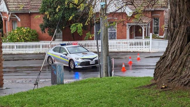 Scene of vehicle/pedestrian incident on York St, Launceston. Pictures: Alex Treacy