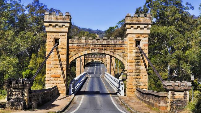 The historic suspension Hampden Bridge in Kangaroo Valley, NSW.