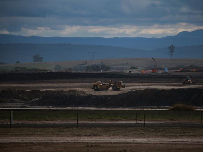 Works continuing at Western Sydney International (Nancy Bird Walton) Airport at Badgerys Creek in western Sydney. Picture: NCA NewsWire/Dylan Coker