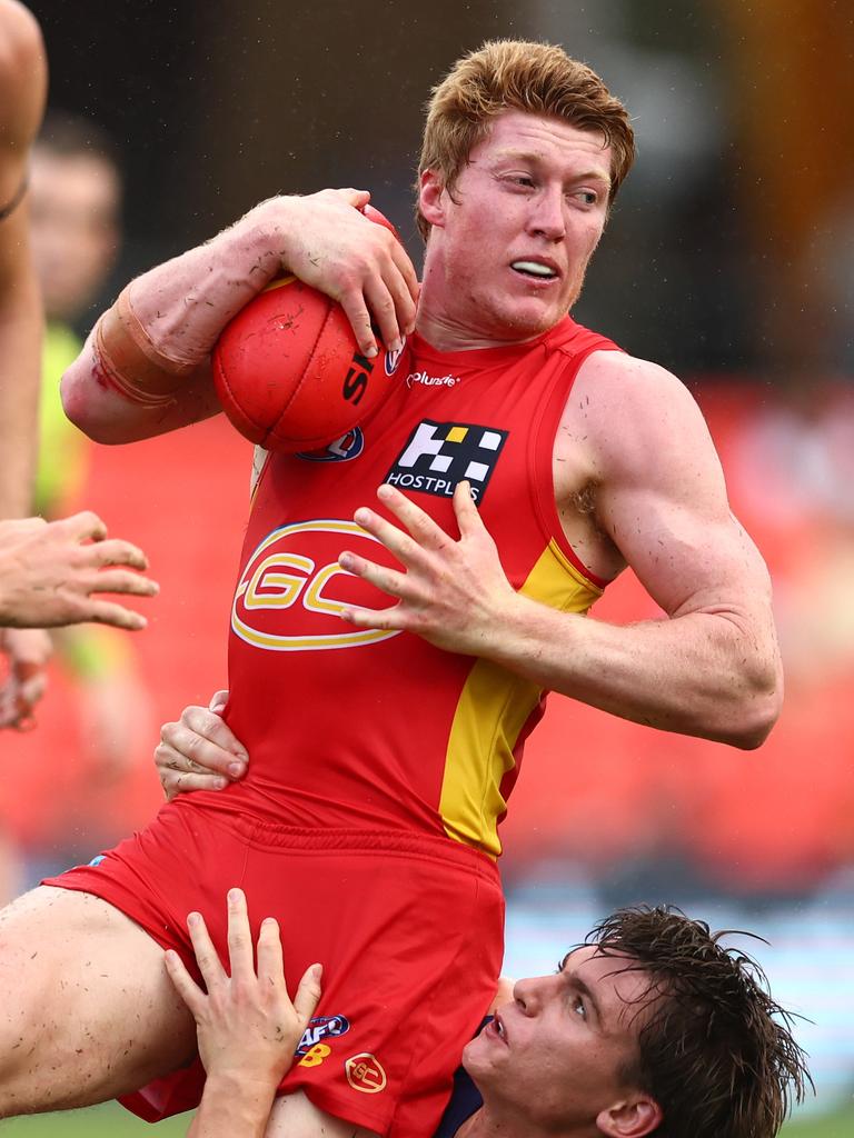 Matt Rowell of the Gold Coast Suns. The conditions of entry into the AFL for Gold Coast was far less restrictive, says a Queensland Senator. Picture: Chris Hyde/Getty Images