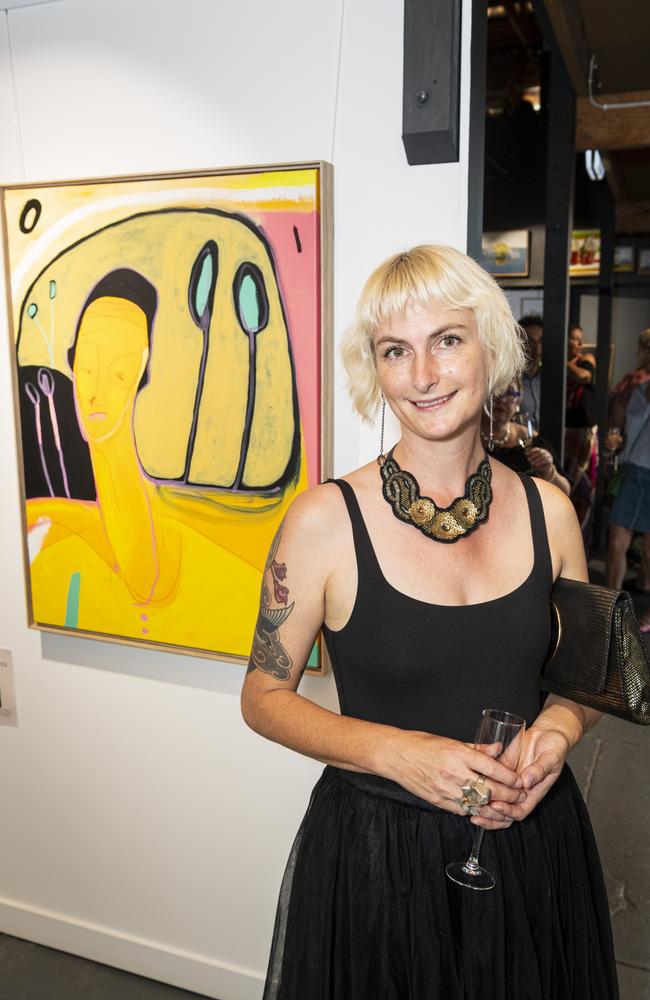 Finalist Leona Debolt and her work Tall Poppy at The Toowoomba Gallery for The Next Big Thing art prize and exhibition, Friday, March 1, 2024. Picture: Kevin Farmer