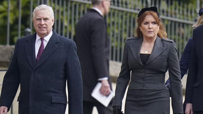 Preening useless glob Prince Andrew managed to land a starring role at the memorial service of King Constantine of the Hellenes. Picture: Andrew Matthews – WPA Pool/Getty Images