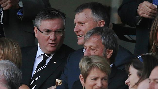 Collingwood president Eddie McGuire now has a problem after Graeme Allan was suspended. Picture: Wayne Ludbey
