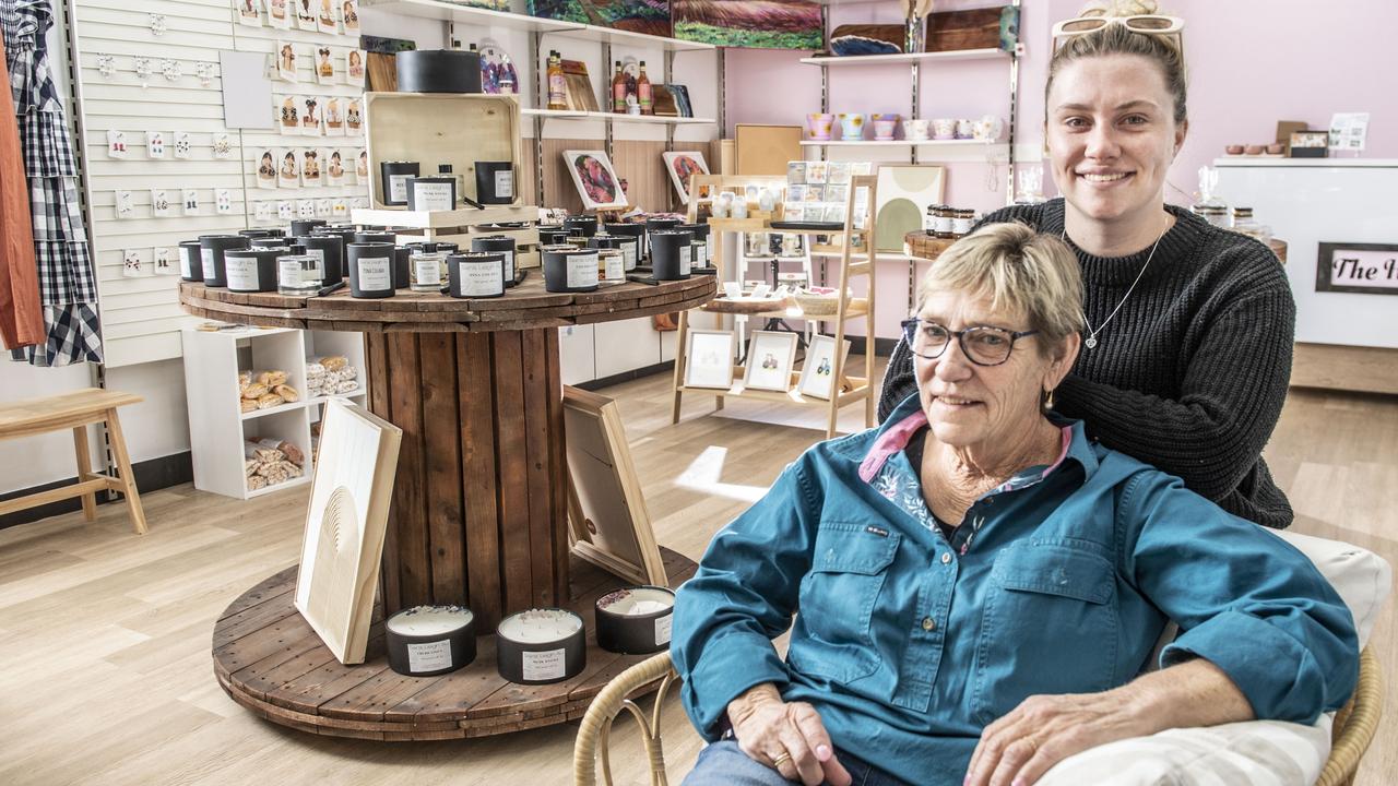 Mother and daughter Rae-Lea Cochrane and Ashlea Jones own The Handmade and Co in Toowoomba Plaza. Monday, September 26, 2022. Picture: Nev Madsen.