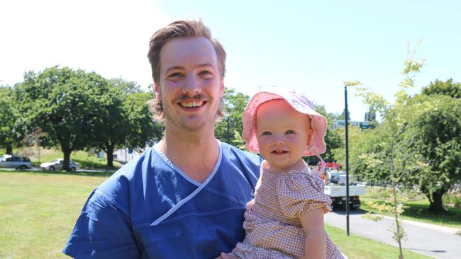 Dr Dominic Van Winden Resident of the Year and 10-month-old Edith Van Winden. Picture: Elise Kaine