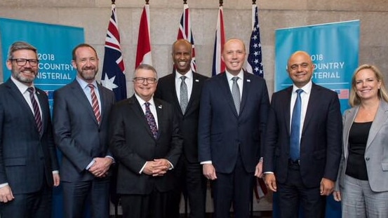 Five Eyes officials at the 2018 forum on the Gold Coast. 