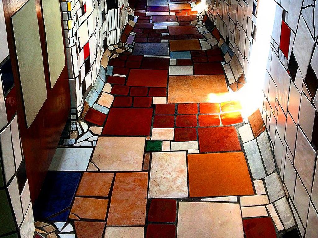 The tiles and bricks used by famed Austrian architect and artist Friedensreich Hundertwasser. 