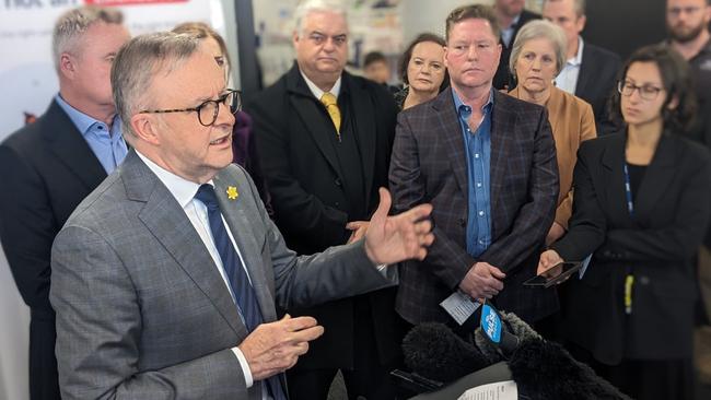 Prime minister Anthony Albanese has officially opened Hobart's new urgent care clinic, with Premier Jeremy Rockliff attending. Picture: David Killick