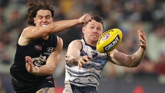 Stocker could add to the Saints defensive stocks after finishing at Carlton as primarily a small defender. Pic: Michael Klein