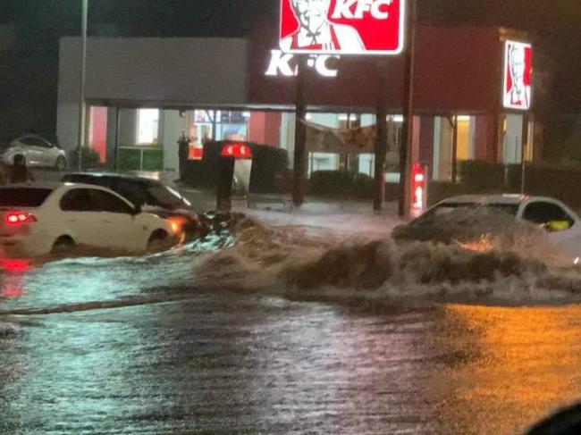 More than 50mm of rain fell on Port Augusta within an hour on Monday night. Picture: Catherine Magay