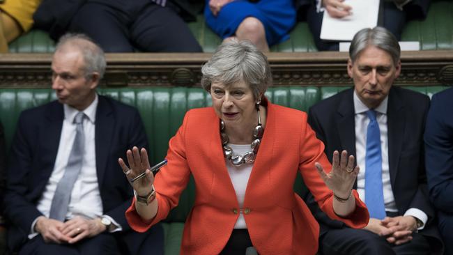 Will Theresa May, politically indestructible up to now amid record-breaking mayhem, survive in the short term as prime minister? Picture: AP